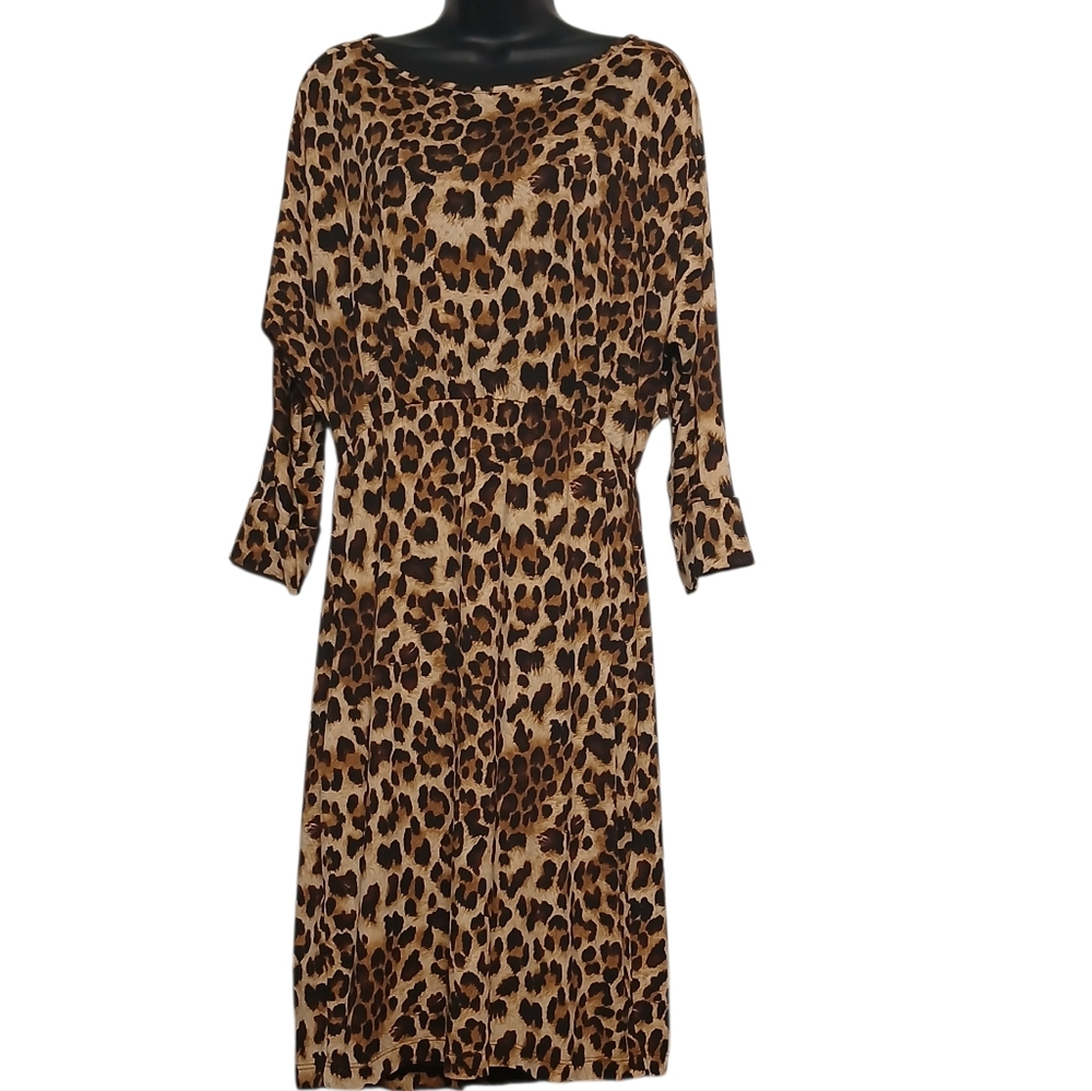Venus Leopard Print Women Dress Sizw XL EUC - Picture 1 of 8